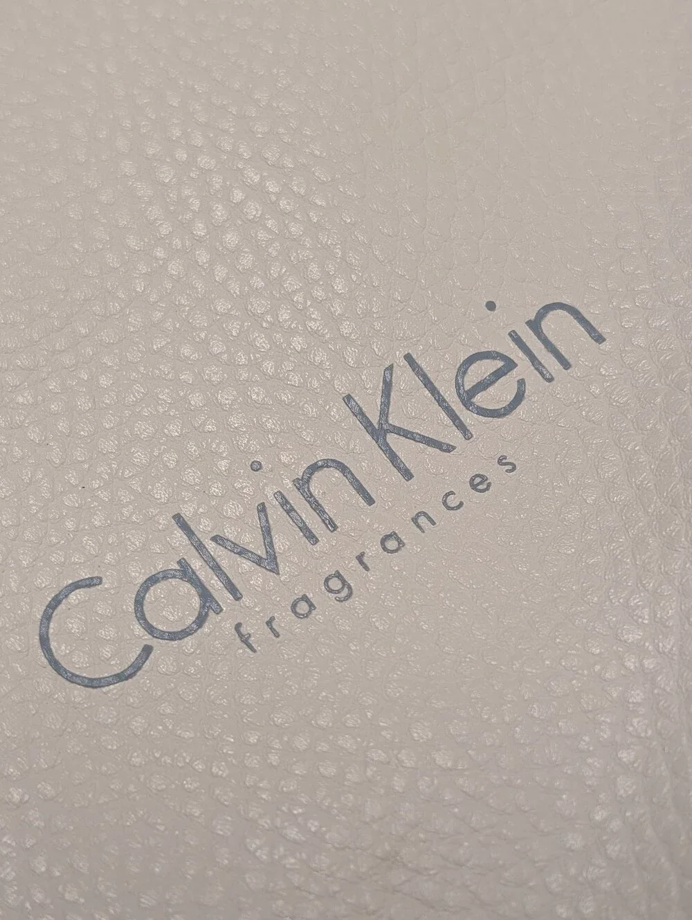 Calvin Klein Fragrances Women's White Tote Bag Blue Straps Large Promotional